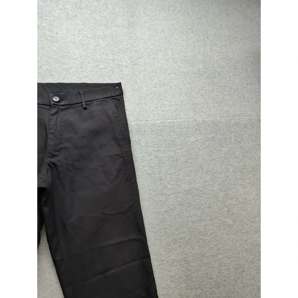 Haggar Men Pant‎ 32X32 Black Flat Front Slash Pockets Comfort Casual Trouser